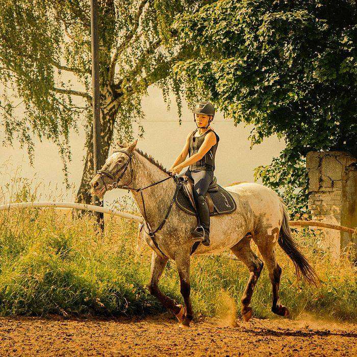 Czerwcówka w siodle z odznakami PZJ